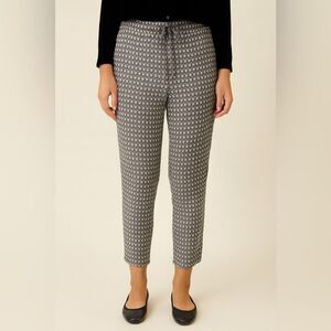 Cardigan Women’s Geometric Knit Cotton Tapered Fit Pants Blue Cream Size S